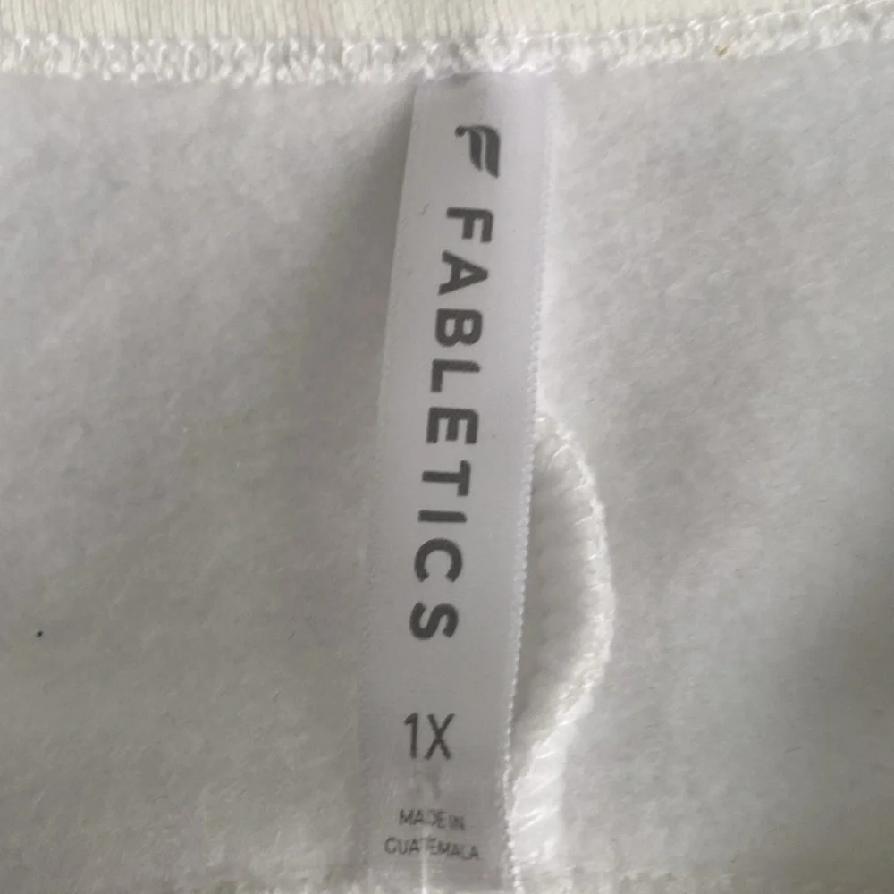 White Fabletics crew neck criss-cross tied back sweatshirt. Size L - Picture 3 of 5
